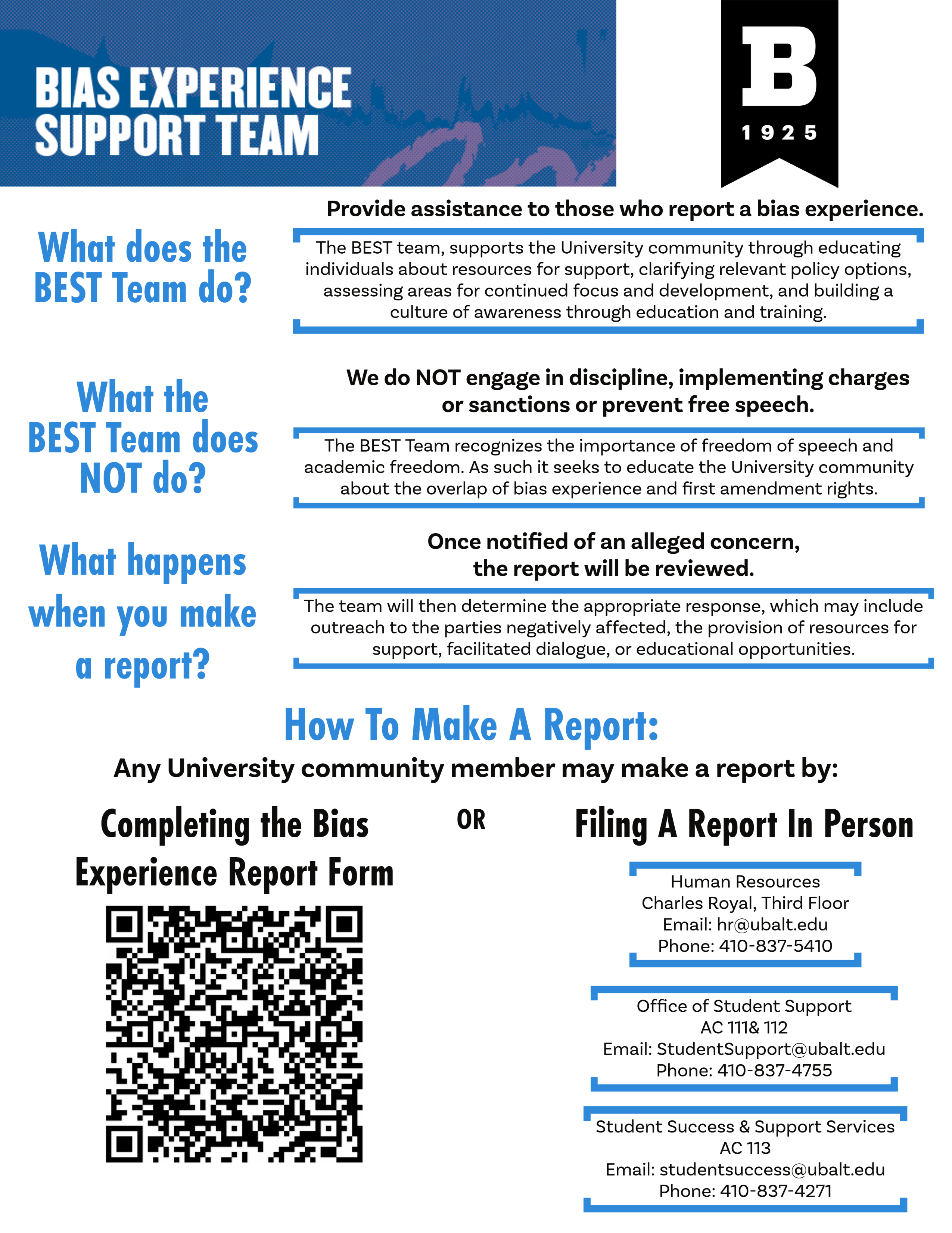Bias Experience Support Team-One Page Flyer