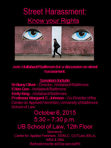 Panel Discussion on Street Harassment with Hollaback! Baltimore
