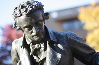 Edgar Allen Poe statue at UBalt