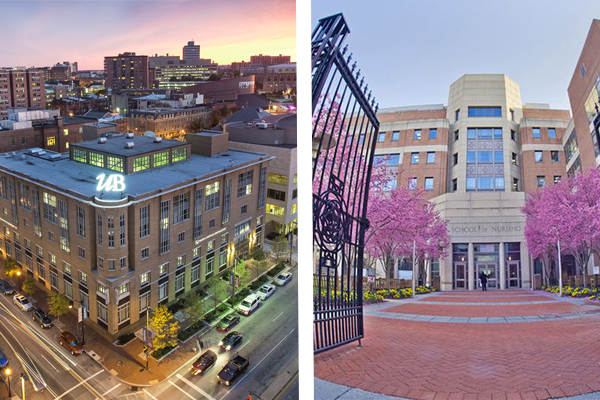 Images of the Merrick School of Business and University of Baltimore School of Nursing