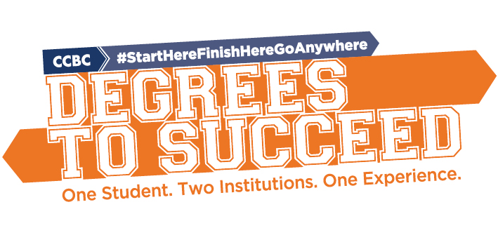 Graphic that reads Degrees to Succeed, One Student, Two Institutions, One Experience