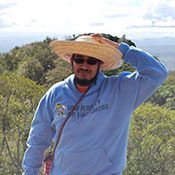 Hameed after the hike up to Peña de la Cruz