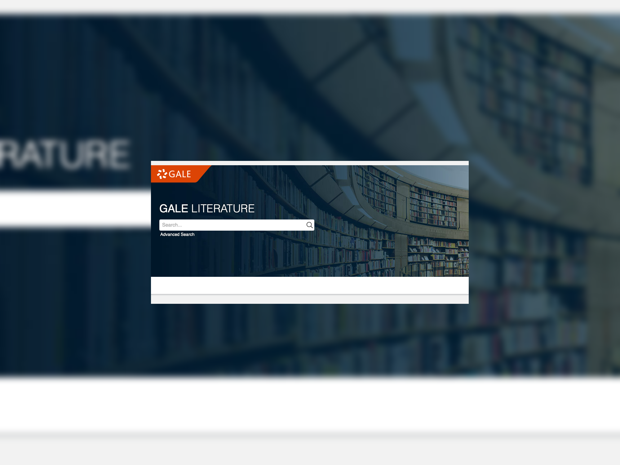 Gale Literature Homepage
