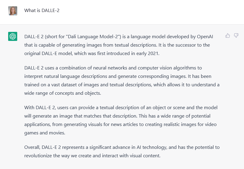 screenshot description of DALL-E 2