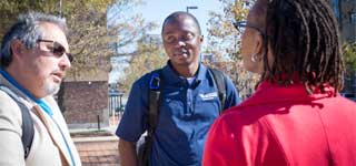 University of Baltimore students on Gordon Plaza