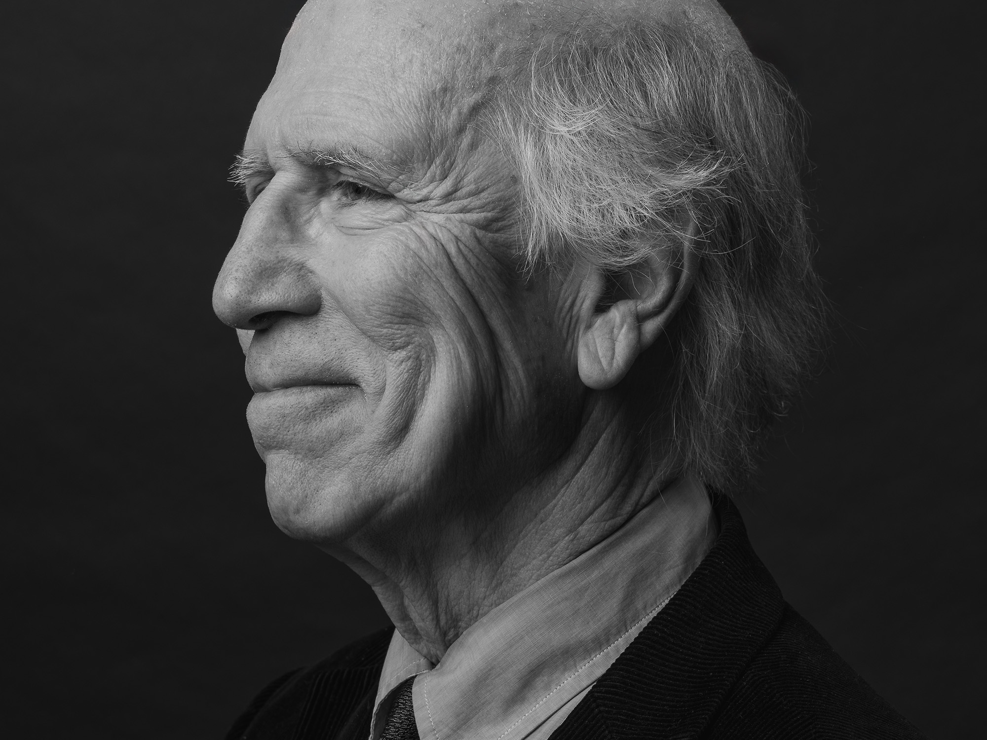 black and white photo portrait of author Joseph Bathanti