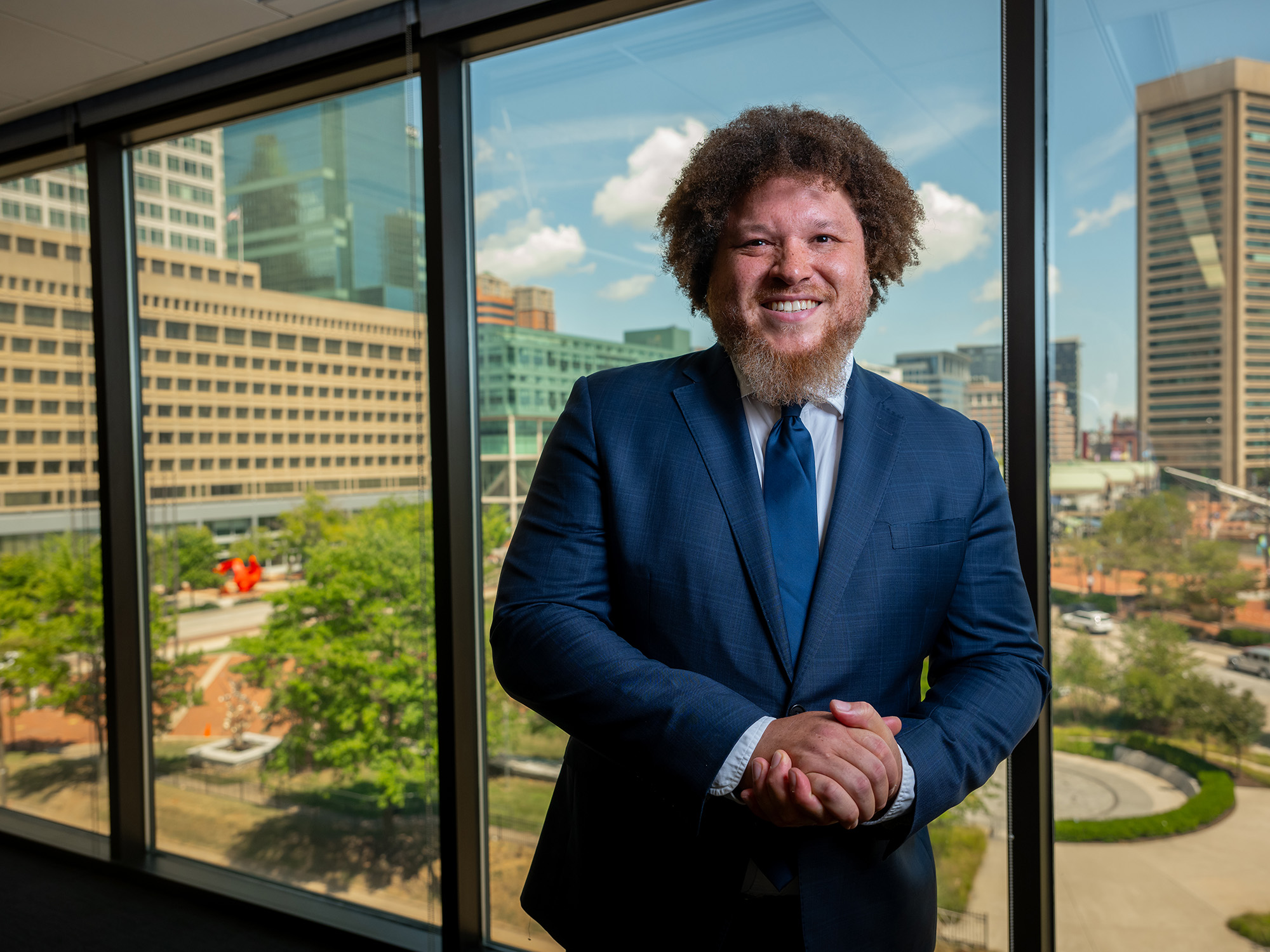 Fagan Harris is pictured in an office in Baltimore's Inner Harbor   