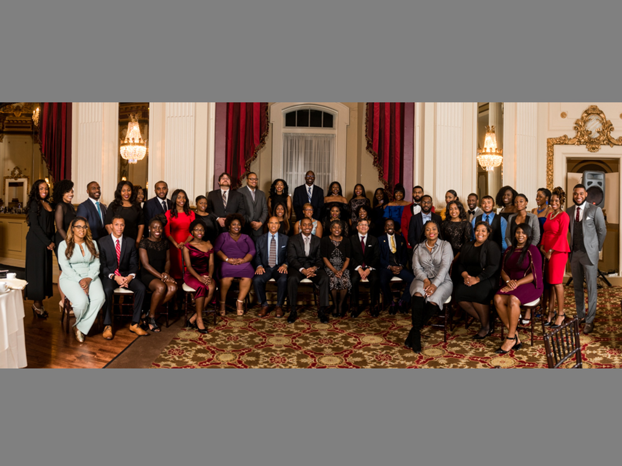 Law students in the Fannie Angelos Program pose at their gala