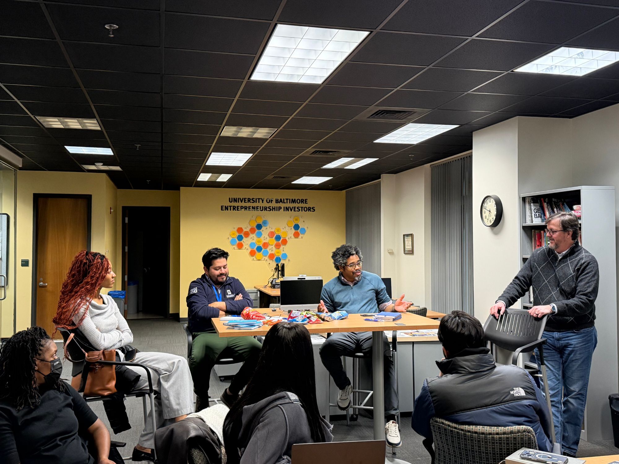Image of students and professors during the first session of UBalt’s AI Accelerator