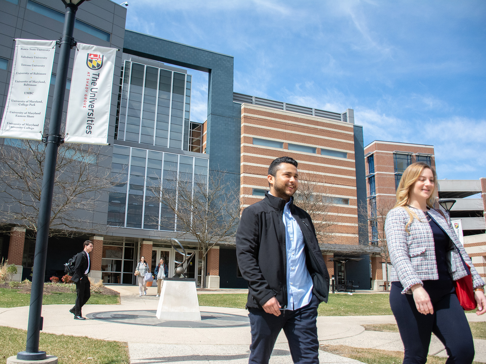 Students walking at Shady Grove campus