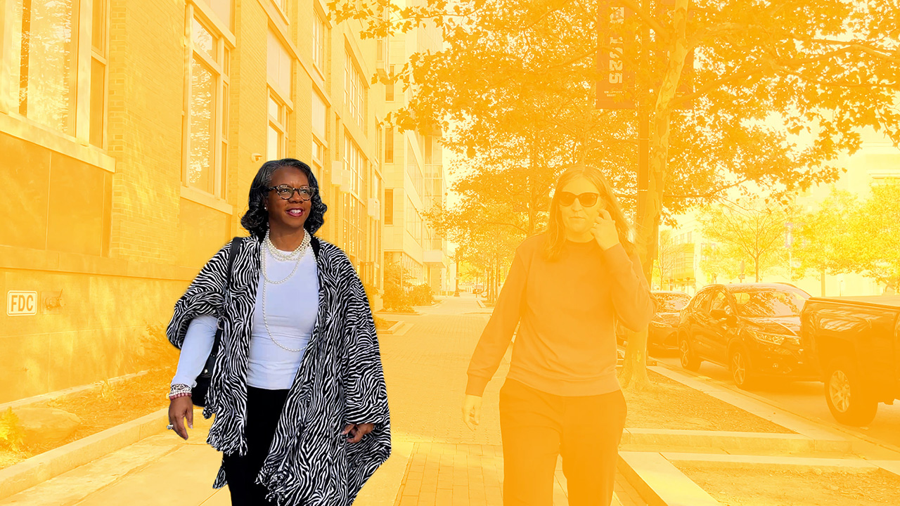 Jan Williams stands out in a graphic photo with a yellow color wash.