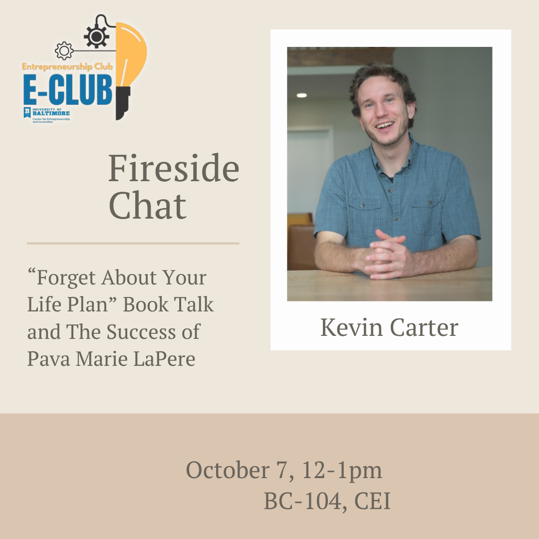 E-Club logo, Kevin Carter headshot