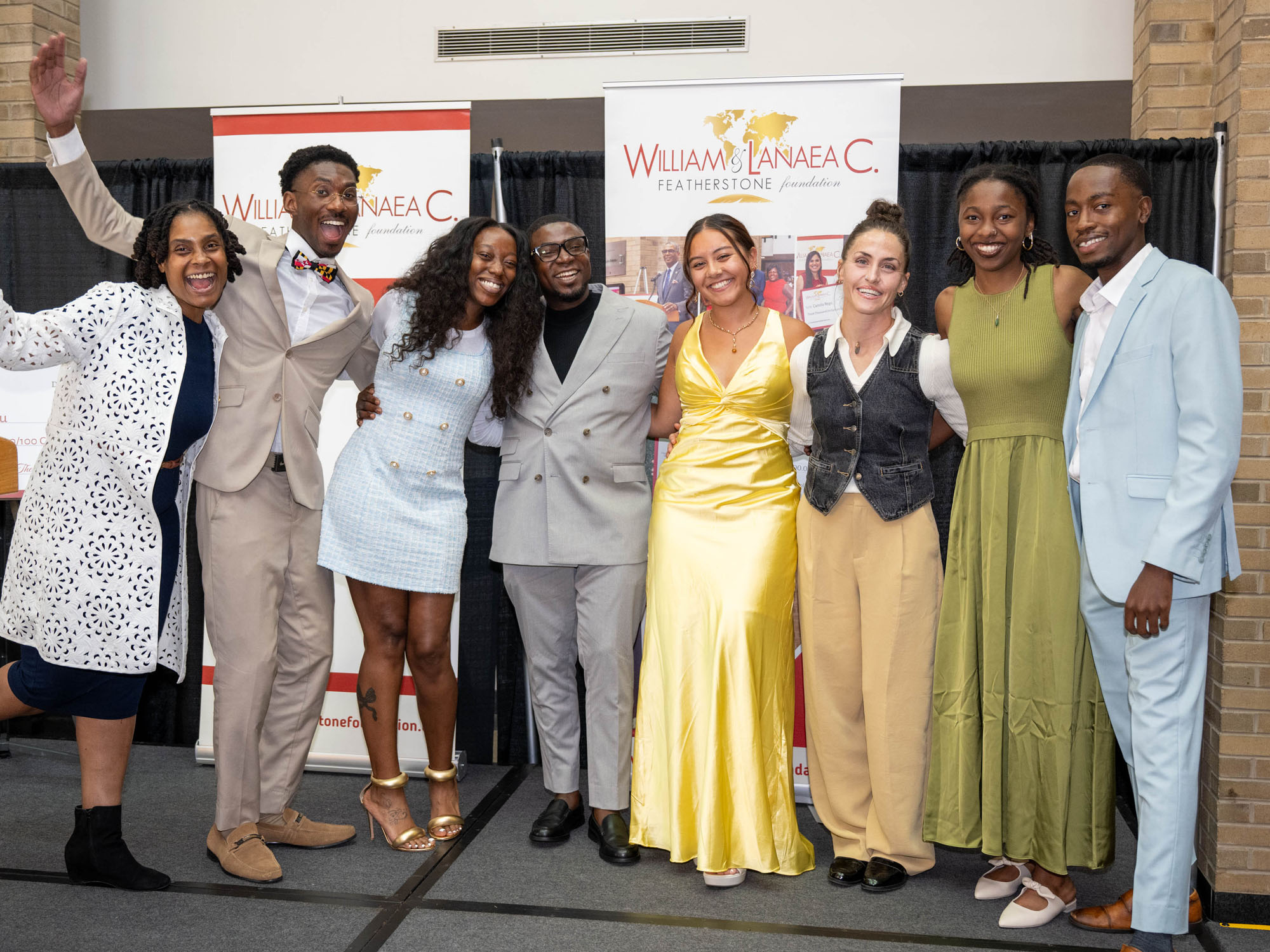 Student scholars celebrate at the Featherstone Foundation scholarship award ceremony. 