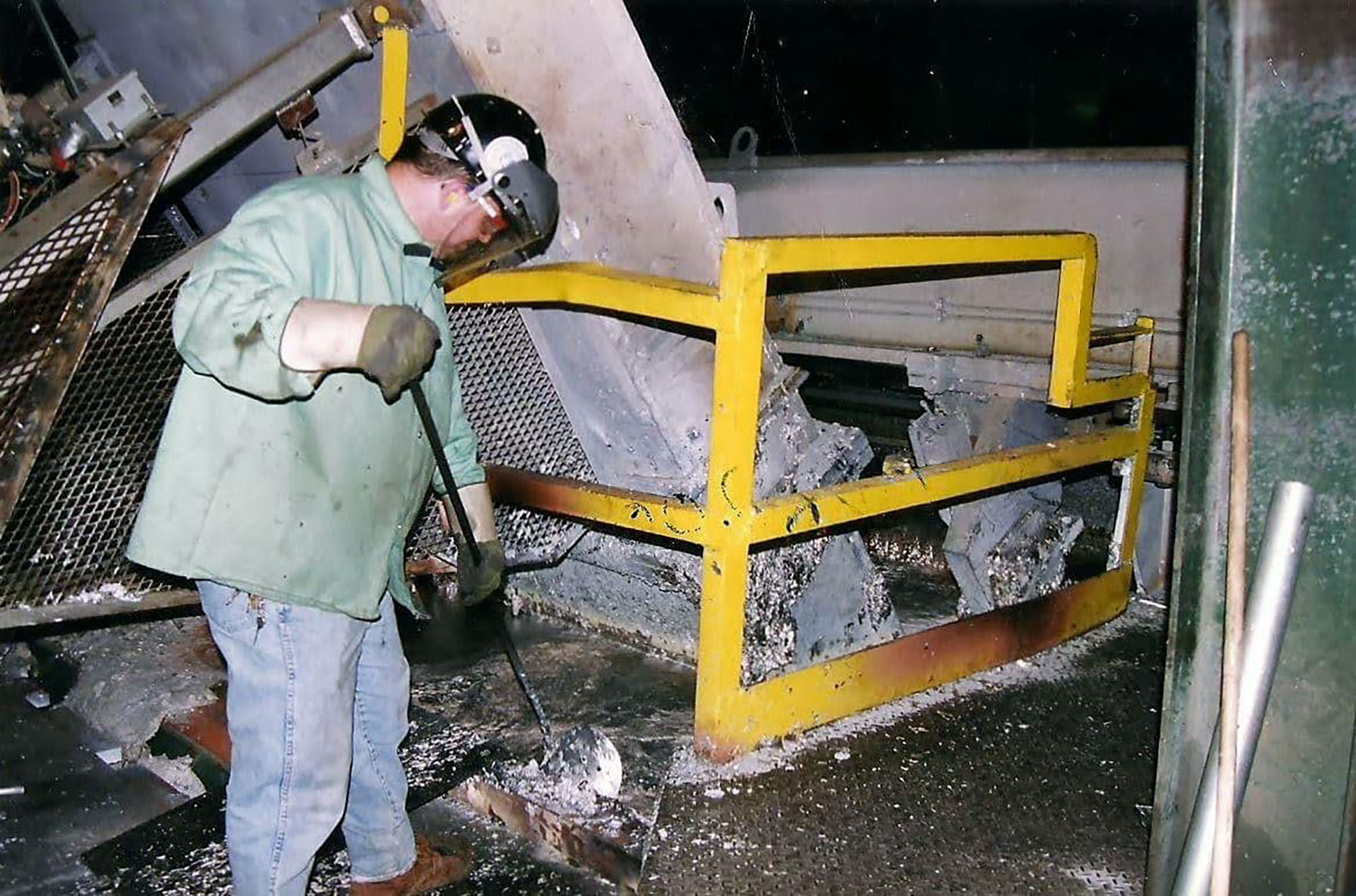 Troy Pritt works in the steel mill. 