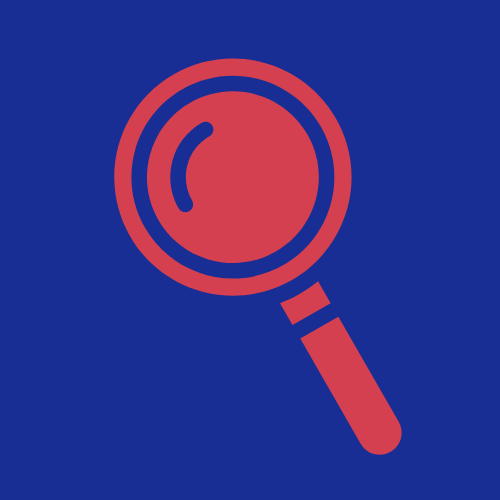 A magnifying glass symbol