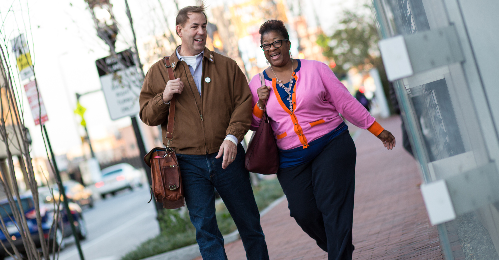 two graduate students on Charles Street
