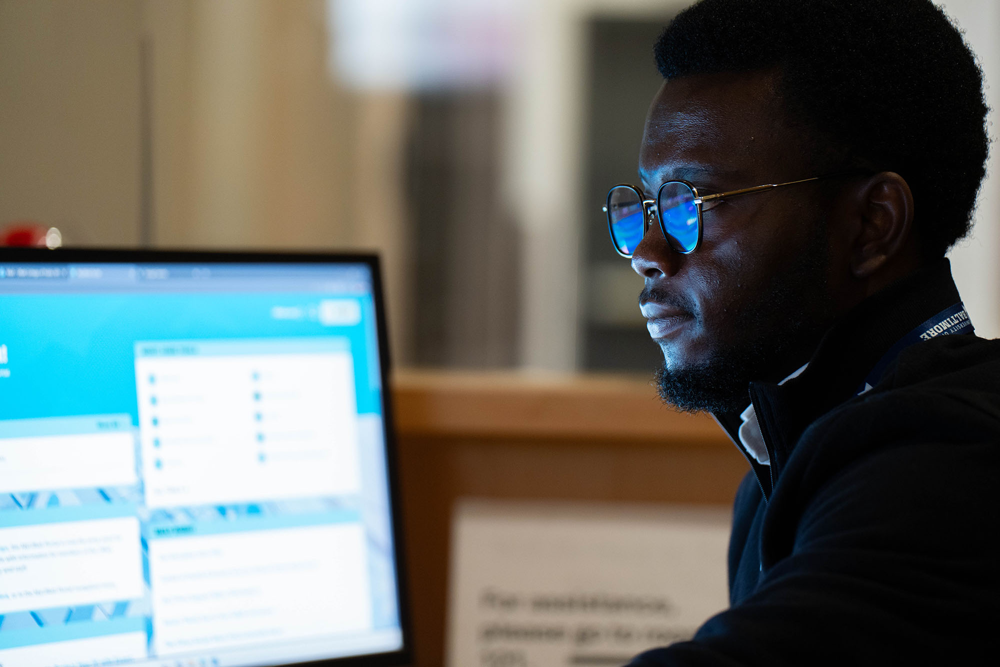 Student at a computer
