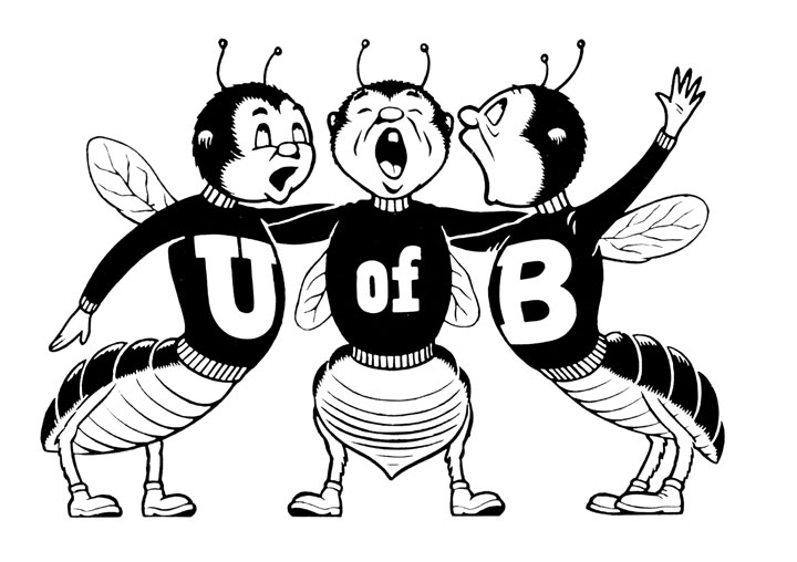 The Bees offer a rousing chorus (no doubt the "UB Alma Mater") in the pages of the 1961 Reporter. 