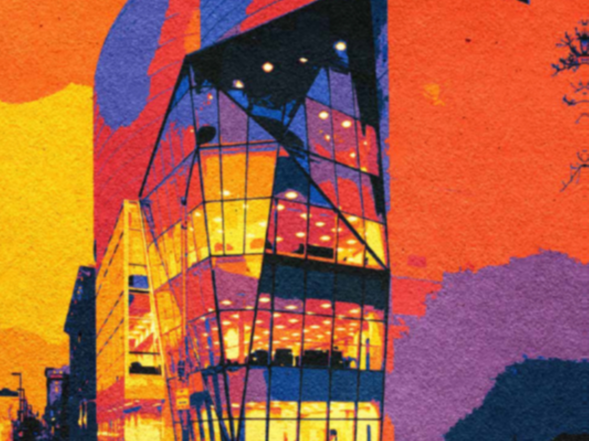Watercolor rendering of UBalt Student Center