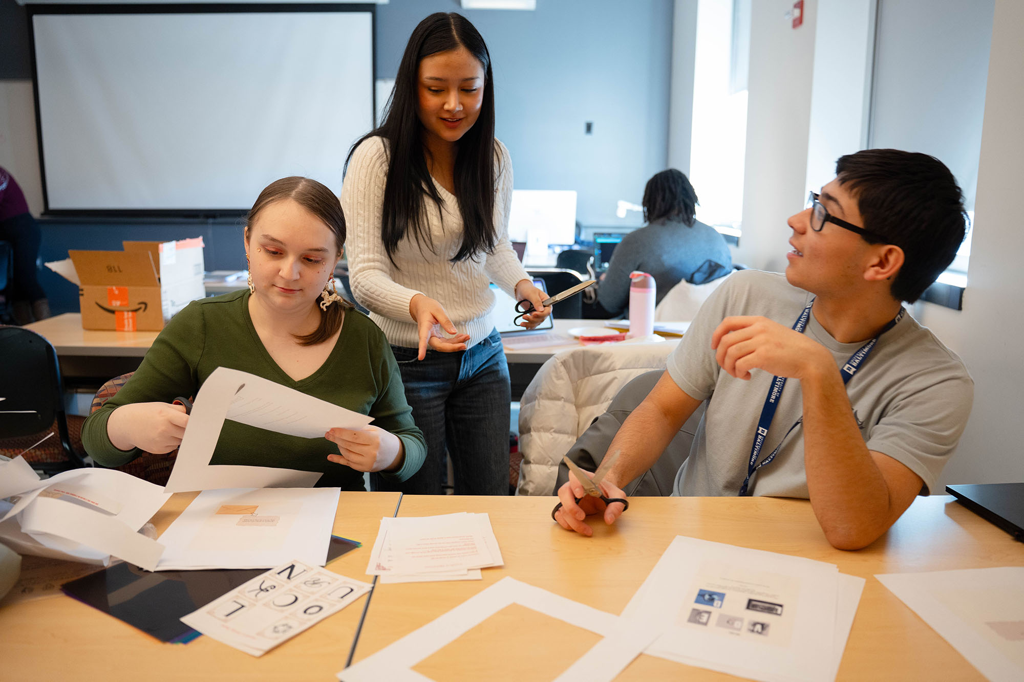 Students collaborating on a project