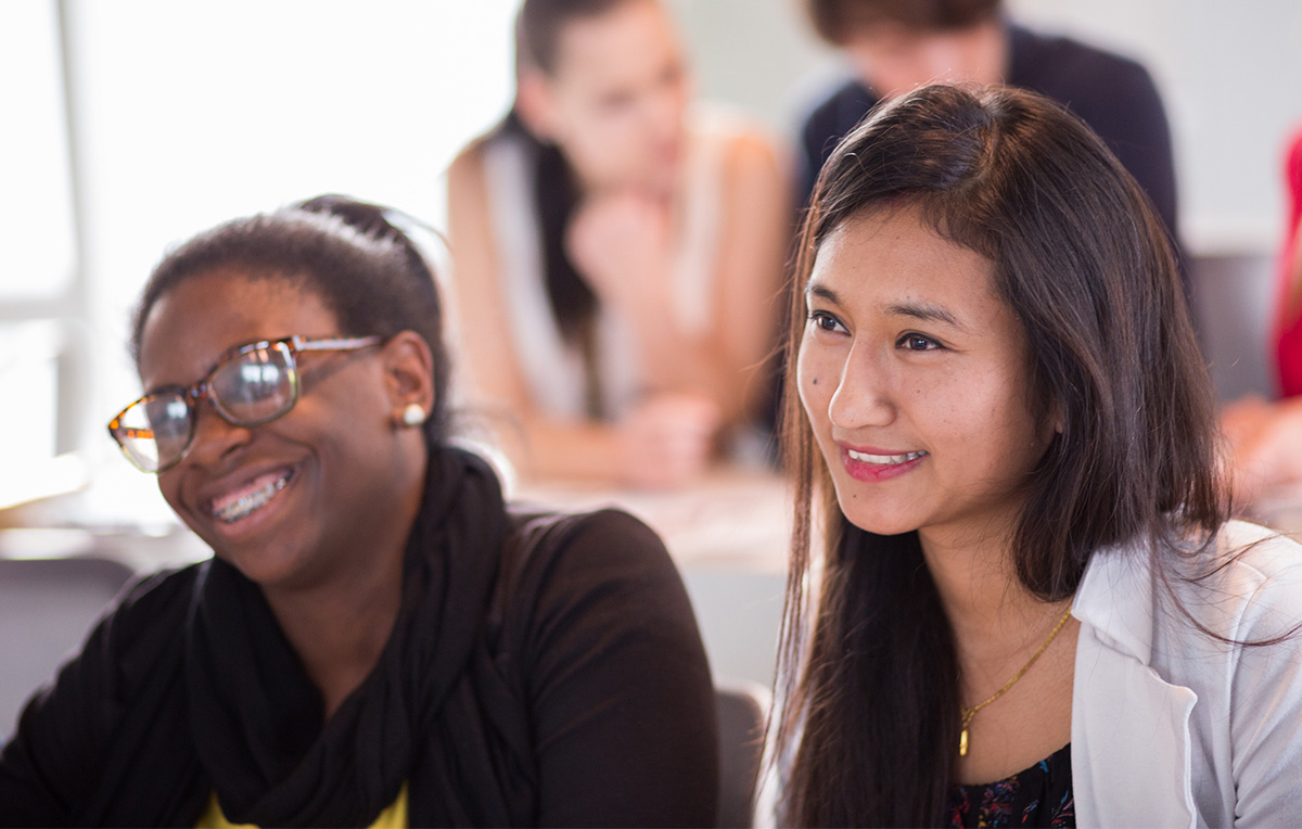 two women in class
