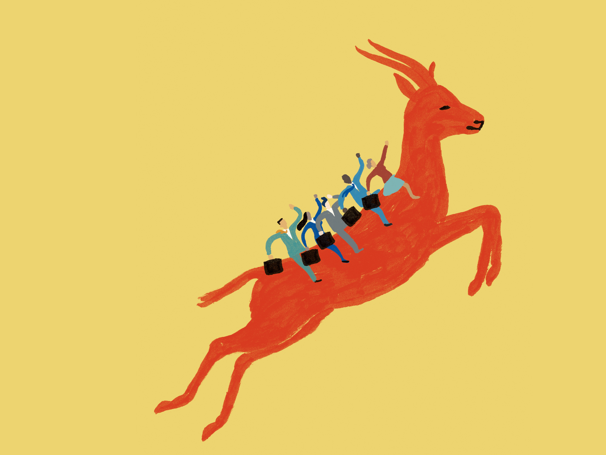 original graphic of a gazelle used for the Ratcliffe Entrepreneurship Fellows program