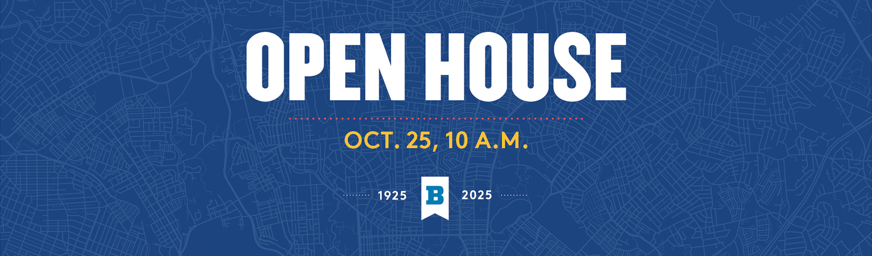 Graphic promoting the University of Baltimore Fall 2025 Open House being held on Oct. 25 at 10 a.m.