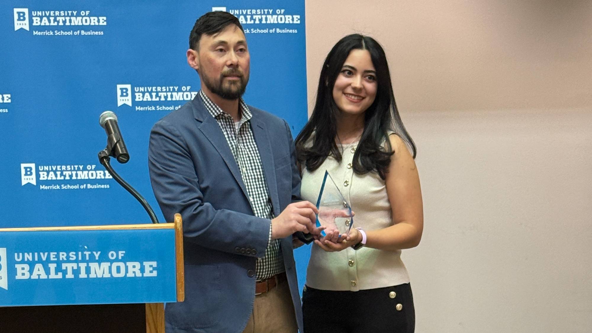 Associate Professor Kevin Wynne and student Leorienne Lobao