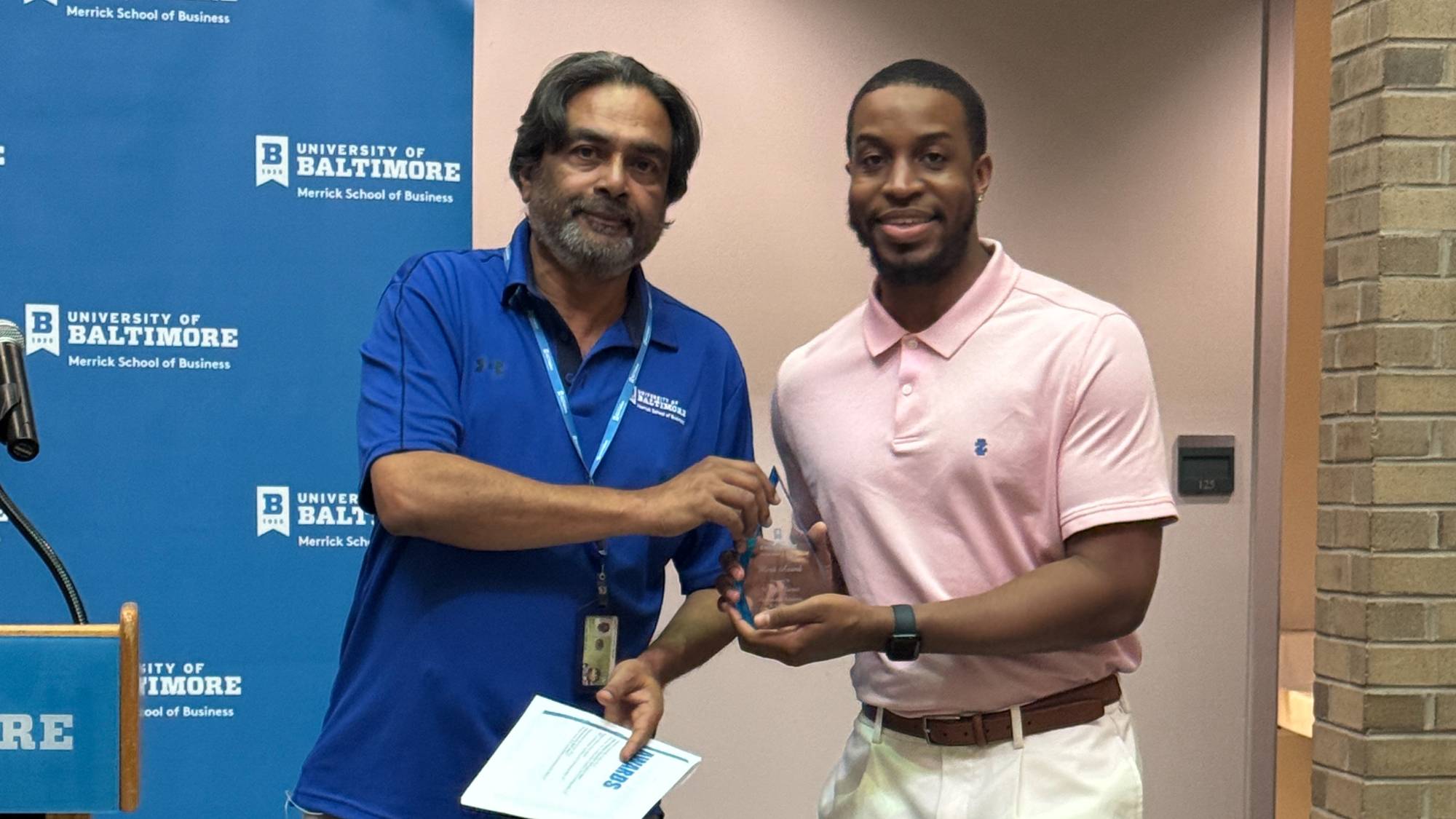 Professor Ven Sriram and student N’kobe Turner