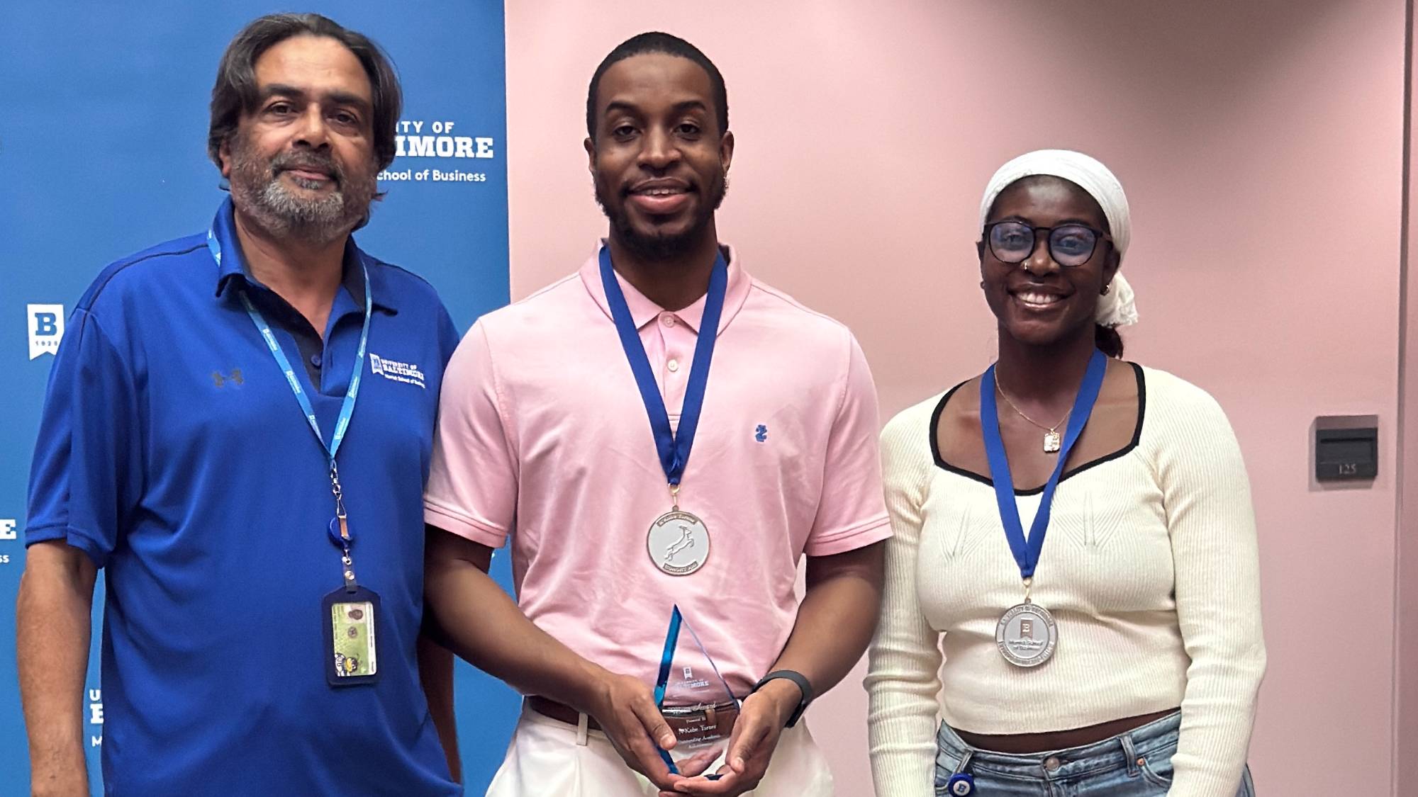 Professor Sriram and students N’kobe Turner and Chiamaka Jeremiah