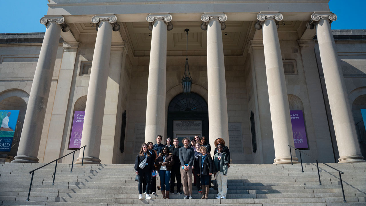 Honors Students on steps
