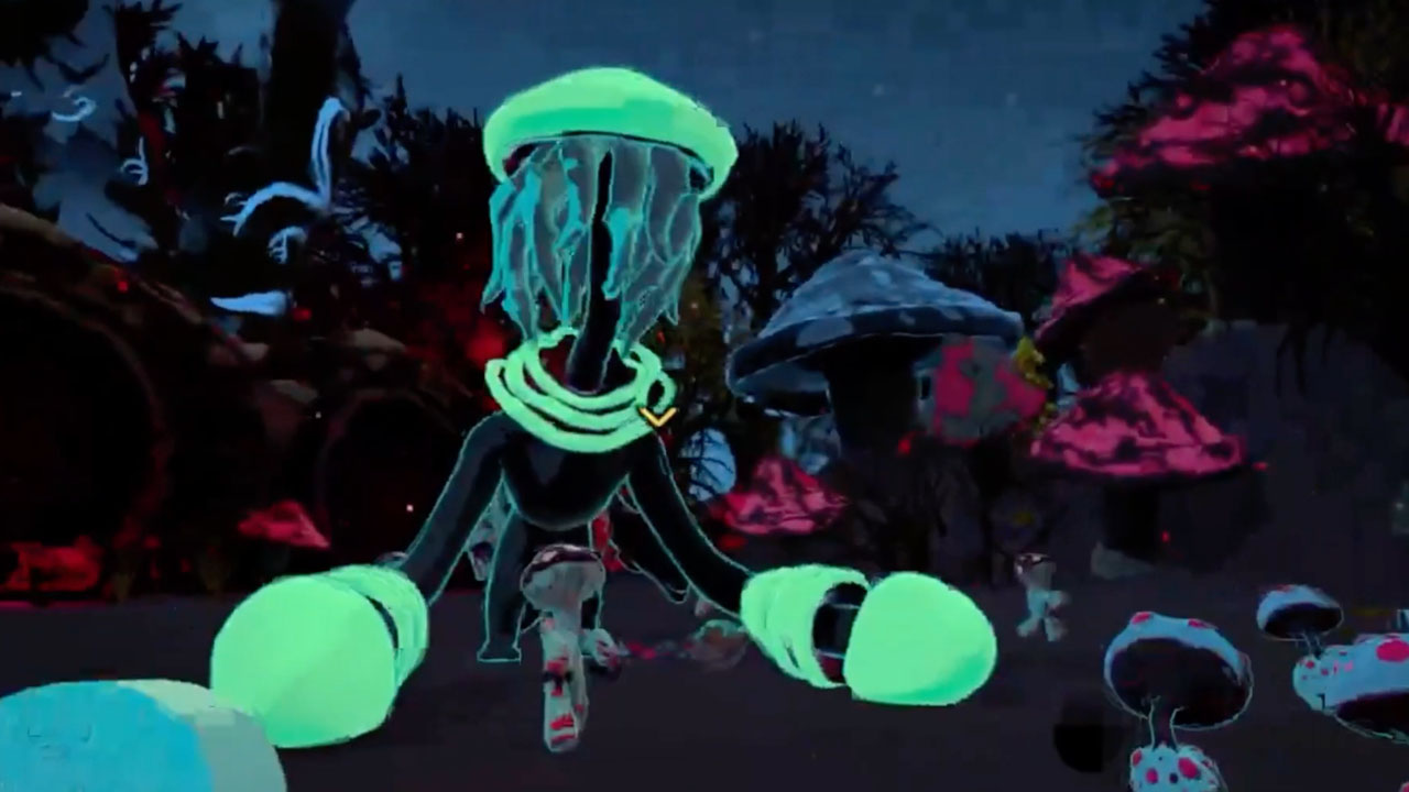 A screenshot of the student-designed game SporeFall.