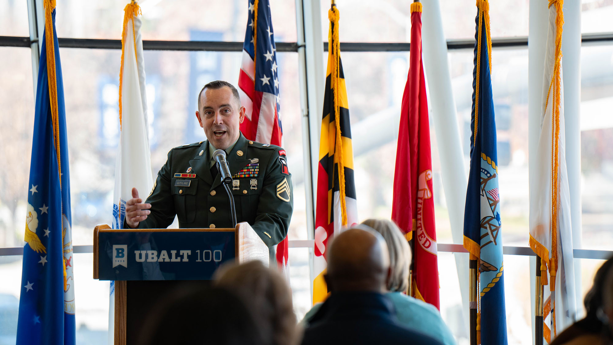 Director of The Bob Parsons Veteran Center speaking at the 2025 Veterans Day Ceremony